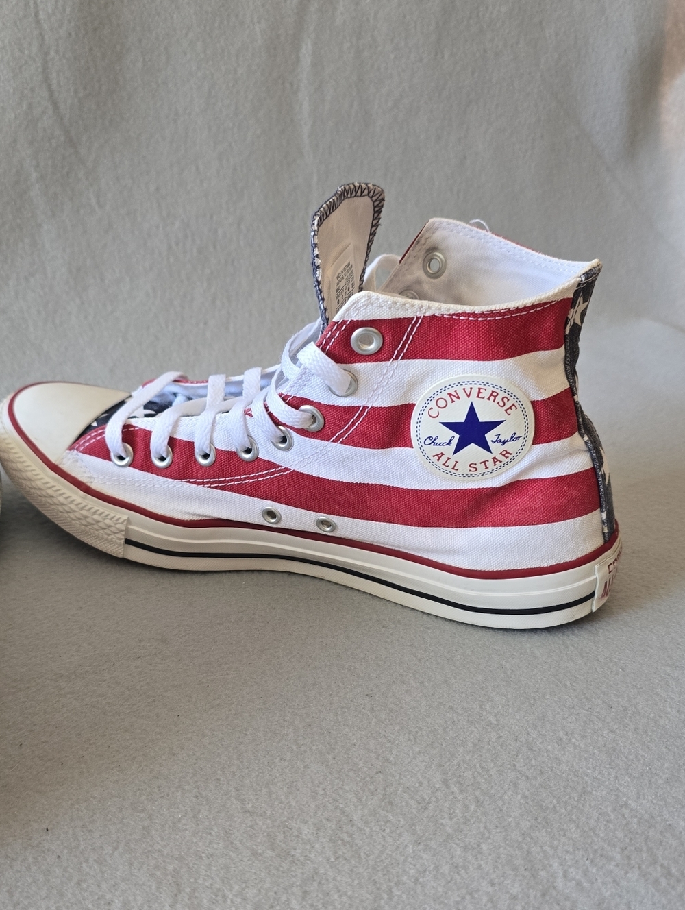 Converse Unisex M10 W 12 High-Top Sneakers in Red, White & Blue Stars USA - Picture 4 of 13